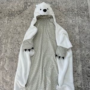 Hooded Polar Bear Blanket